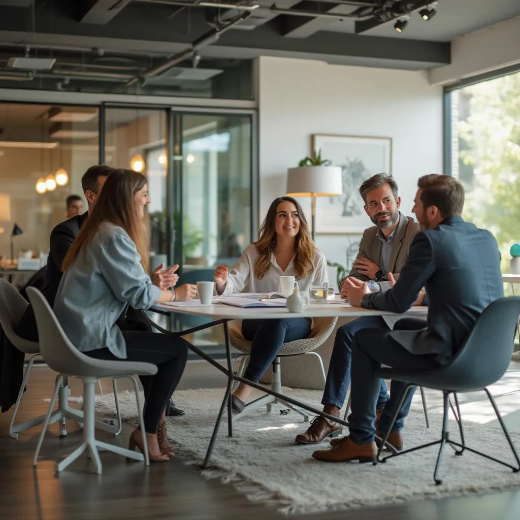 Equipo de Euhemerist en una reunión colaborativa